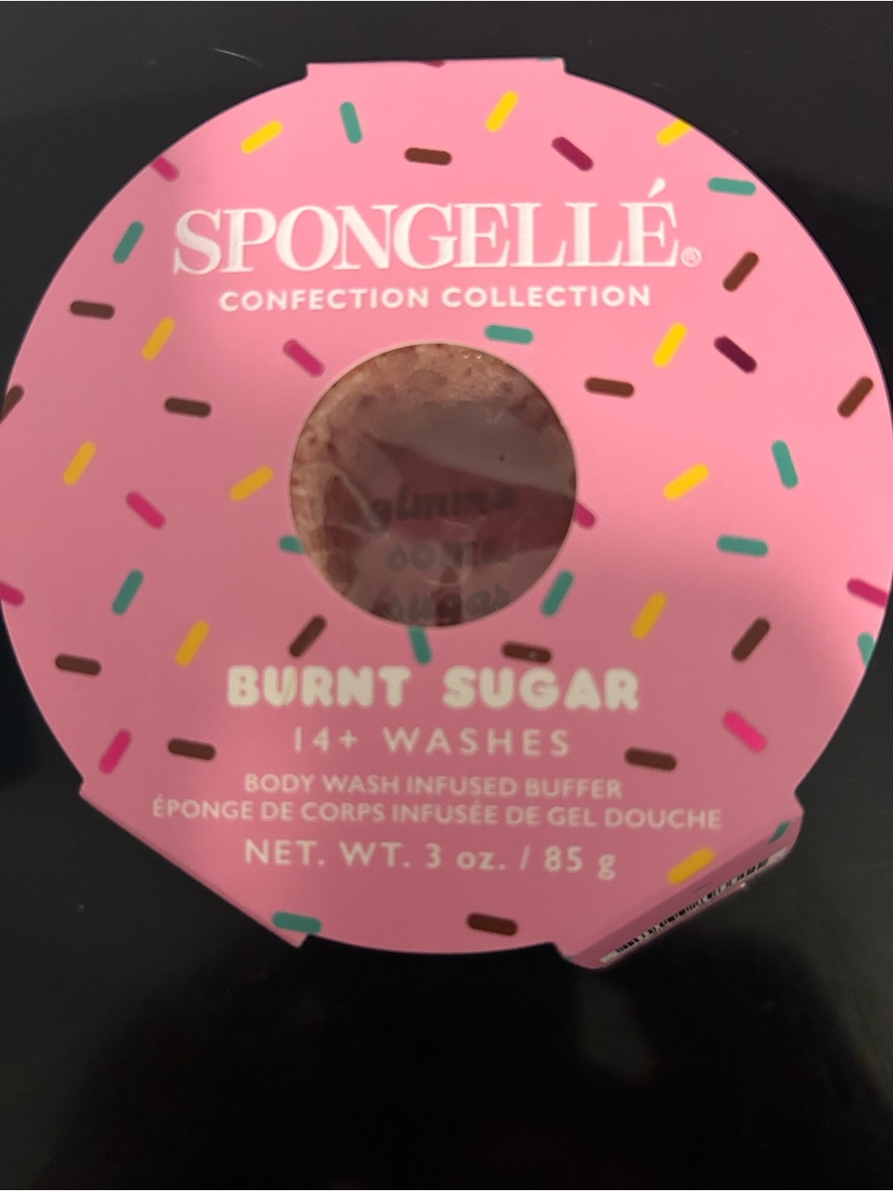 New and sealed-- Spongellé Burnt Sugar Body Wash Infused Buffer - Pink